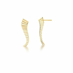 Brinco Ear Cuff com Fileiras Lisas Banhado a Ouro