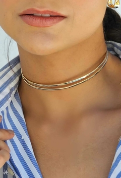 Choker Aro Duplo Banhado a Ouro - comprar online