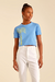 Blusa Malha Silk Sombra Azul Sereno - Oh, Boy! - comprar online