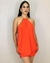 Vestido Sobreposição Com Linho E Colar Laranja Flame - Isy - comprar online