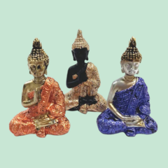 Trio de Budas Colorido 6cm