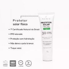 Protetor Solar Facial Vegano 30 FPS Pele Oleosa - Herbia - comprar online