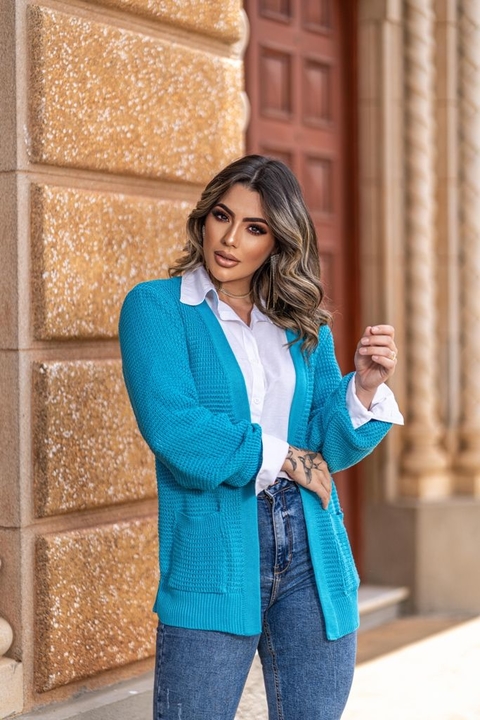 Turquoise 2024 cardigan outfit