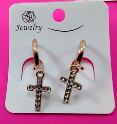 Aretes Arracada con Cruz