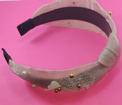 Diadema con Nudo Perlas y Mariposa