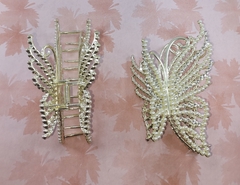 Pinza Metal Mariposa Brillos y Perlas - comprar en línea