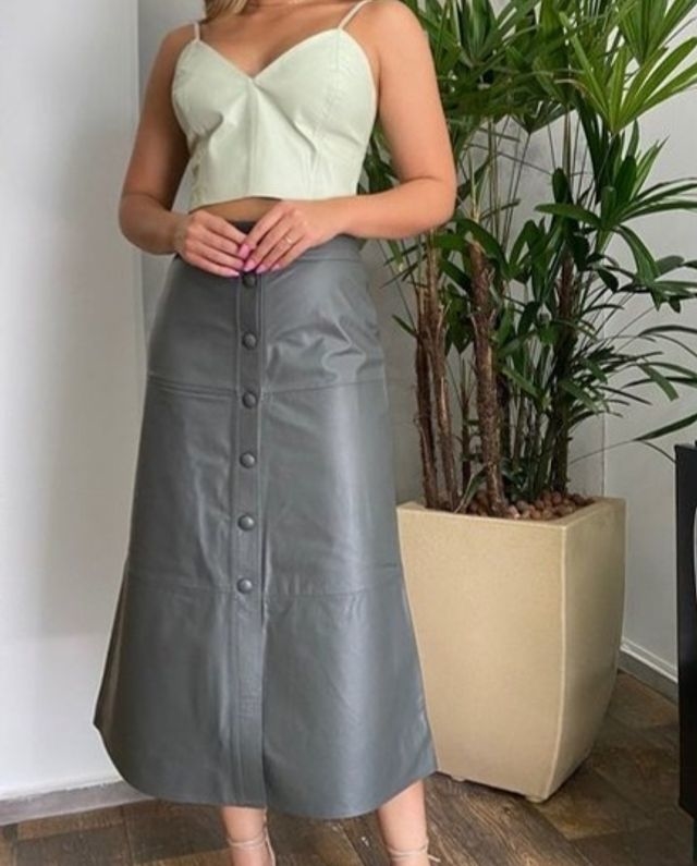 Saia midi verde musgo sales
