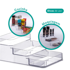 Organizador Transparente Multiuso Triplo 26x16x10cm UTMAIS881 na internet