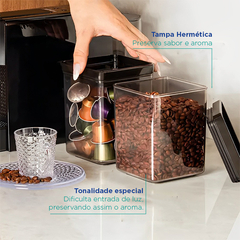 Porta Café Lumini Quadrado 1.000ml UTMAIS2131 - Utilita Mais - Sua loja de utilidades para facilitar o seu dia a dia