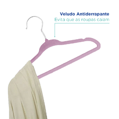 Cabide Veludo Infantil Slim Rosa Kit 10 pçs UTMAISP110110 na internet