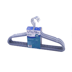 Cabide Veludo Slim Cinza Kit 10 pçs UTMAISP107110