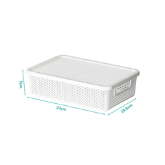 Cesto Línea Organizador com Tampa Branco 27x19,5x7cm UTMAIS1987 - comprar online