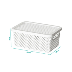 Cesto Línea Organizador com Tampa Branco 18x13x8cm UTMAIS1986 - comprar online