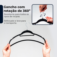 Cabide Veludo Slim Preto Kit 30 pçs UTMAISP106430 - loja online