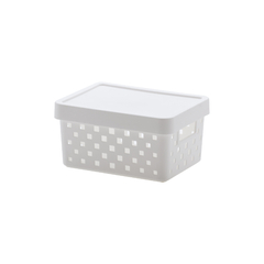 Cesto Organizador com Tampa Quadratta Branco 19x14x10cm UTMAIS896BRANCO