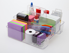 Organizador transparente multiuso com alça 24x24x19cm UTMAIS939 - loja online