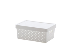 Cesto Organizador Branco com Tampa Quadratta 29x19x12cm UTMAIS842BRANCO