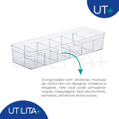 Organizador Diamond Com Divisórias 40,5x 13,5x 7,5cm UTMAIS1128 - Utilita Mais - Sua loja de utilidades para facilitar o seu dia a dia