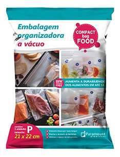 Saco à Vácuo para Embalar Alimentos Compact Food P 21x 22cm UTMAIS1397 - Utilita Mais - Sua loja de utilidades para facilitar o seu dia a dia