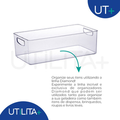 Organizador Diamond 40x 21x 13cm Cristal UTMAIS903