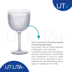 Kit 6 Taças Gin Tônica Em Acrílico Cristal 600ml Luxxor Paramount Cor Transparente UTKIT1149 na internet