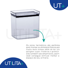 Jogo 5 potes herméticos retangulares 1300 ml empilhaveis UTKIT1168 - Utilita Mais - Sua loja de utilidades para facilitar o seu dia a dia