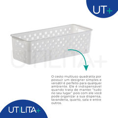 Cesto Organizador Quadratta 27x 11x 8cm Branco UTMAIS892BRANCO na internet