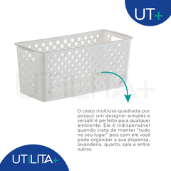 Cesto Organizador Quadratta 27x 12x 12cm Branco UTMAIS893BRANCO na internet