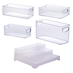 Kit de Organizadores para Dispensa Cristal Diamond - 5 pçs UTKIT0005