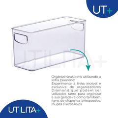 Organizador Diamond 25x 10x 13cm Cristal UTMAIS901