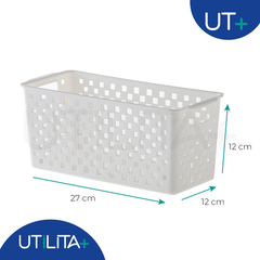 Cesto Organizador Quadratta 27x 12x 12cm Branco UTMAIS893BRANCO - loja online