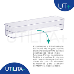 Organizador Diamond 30x 7,5x 5,2cm Cristal UTMAIS936 - Utilita Mais - Sua loja de utilidades para facilitar o seu dia a dia