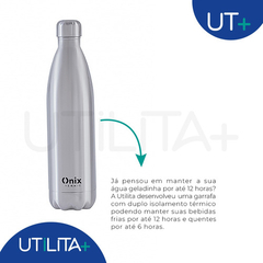 Garrafa Térmica Inox 1 lt. Parede Dupla Onix Termic Cor Inox UTMAIS1265 - Utilita Mais - Sua loja de utilidades para facilitar o seu dia a dia