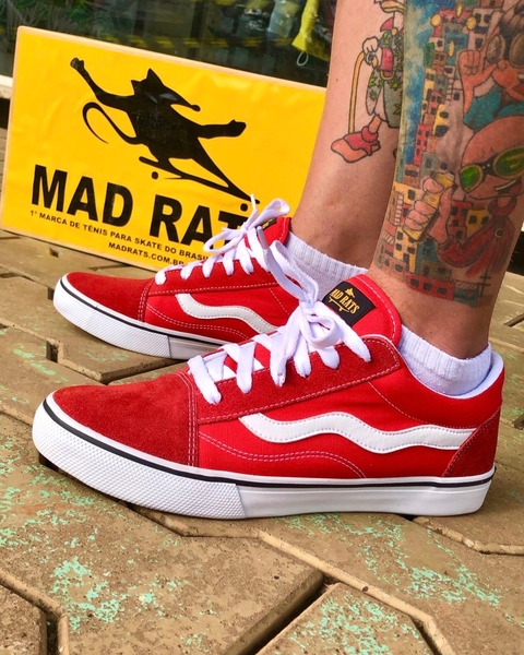 Tenis Mad Rats Preto/Vermelho Old School