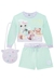 Conjunto Infantil Kukie Inverno Shorts e Moletom Sem Pelúcia Azul Bichinhos Cozinheiros