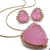 Conjunto pink light com zircônia - Em ouro 18k