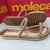 SANDALIA MOLECA FLATFORM OURO ROSADO/METAL