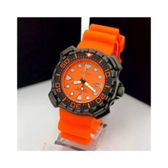 Relogio masculino Citizen Eco Drive laranja a prova dagua - comprar online