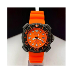 Relogio masculino Citizen Eco Drive laranja a prova dagua