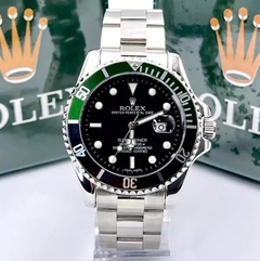 Relógio Rolex Submariner verde misto preto linha Gold a prova dagua - comprar online