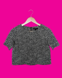 Blusa crop tweed