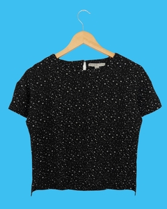 Blusa crop negra con estrellas - comprar en línea