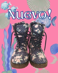 Combat boots floreadas