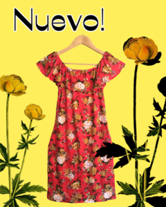 Vestido off shoulders floreado