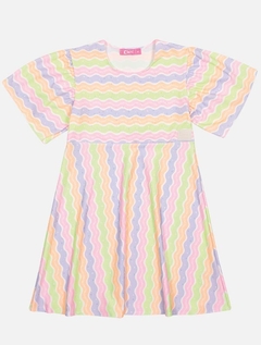 Vestido Infantil Cinti Verão Ondas Neon - comprar online