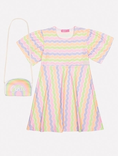 Vestido Infantil Cinti Verão Ondas Neon - Bueno's Kids Moda Infantil