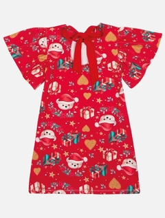 Vestido Infantil Menina Natal Vermelho Mundo Cinti 12214 - loja online