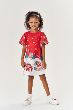 Vestido Infantil Menina Natal Vermelho Mundo Cinti 12214 na internet