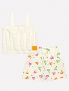 Conjunto Infantil Cinti Verão Shorts Coqueiro e Blusa - Bueno's Kids Moda Infantil