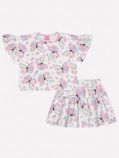 Conjunto Infantil Cinti Verão Shorts e Blusa Borboleta Rosa - comprar online